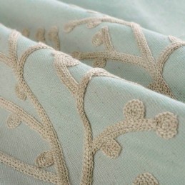 Amerikansk Enkel Gardin Måttbeställd Gardin Grön Broderi Andningsbart Tyg