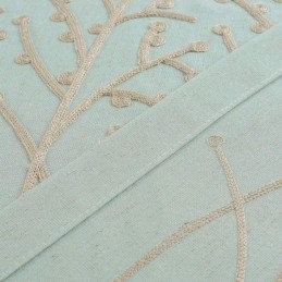 Amerikansk Enkel Gardin Måttbeställd Gardin Grön Broderi Andningsbart Tyg