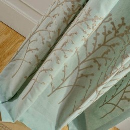 Amerikansk Enkel Gardin Måttbeställd Gardin Grön Broderi Andningsbart Tyg