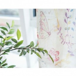 Modern Lantlig Skir Gardin Måttbeställd Gardin Med Fjärilstryck I Sovrumstyg