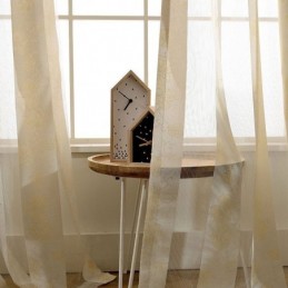 Enkel Lantlig Skir Gardin Måttbeställd Gardin Persikoblommig Jacquard Tyg För Sovrum Och Vardagsrum