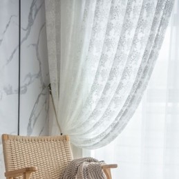 Blommiga Tyllgardiner, Eleganta Vita Voilegardiner, Måttbeställda Persienner, Persienner, För Vardagsrum