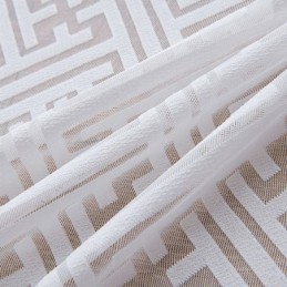 Moderna Vita Tyllgardiner För Sovrum Geometriska Transparenta Gardiner Måttbeställda Gardiner Fönster