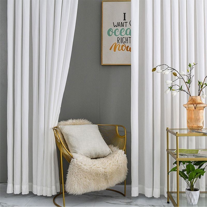 Vita Tyllgardiner För Sovrum, Transparenta Voilegardiner, Enfärgade