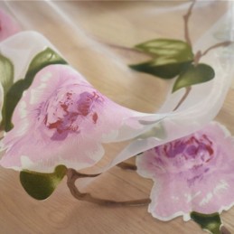 Blommiga Transparenta Fönstergardiner Tylldraperi Heminredning Rumsavdelare