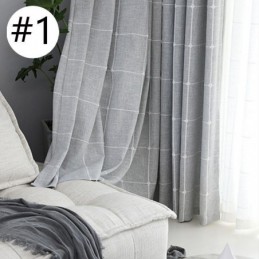 Rutiga Mörkläggningsgardiner Värmeisolerande Rumsförmörkande Draperier