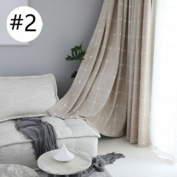 Rutiga Mörkläggningsgardiner Värmeisolerande Rumsförmörkande Draperier