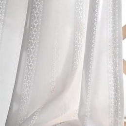 Vita Genomskinliga Gardiner I Nordisk Stil Med Jacquardmönster För Vardagsrum Och Sovrum