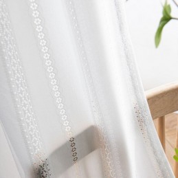 Vita Genomskinliga Gardiner I Nordisk Stil Med Jacquardmönster För Vardagsrum Och Sovrum