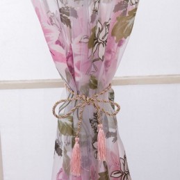 Europeisk Transparent Gardin, Måttbeställd, Rustik Blommig Tyllgardin För Vardagsrum/Sovrum