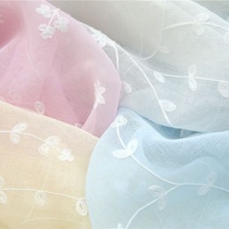 Dekorativa Fönsterskärmar Växtbroderade Tyllgardiner För Sovrum