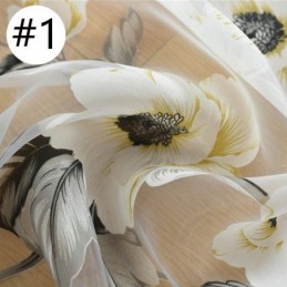 Europeisk Transparent Gardin, Måttbeställd, Rustik Blommig Tyllgardin För Vardagsrum/Sovrum