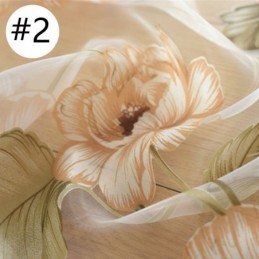 Europeisk Transparent Gardin, Måttbeställd, Rustik Blommig Tyllgardin För Vardagsrum/Sovrum