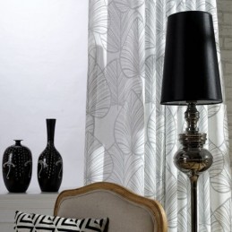 Lövtryckt Gardin Måttbeställd Gardin Tyll Transparent För Vardagsrum/Sovrum