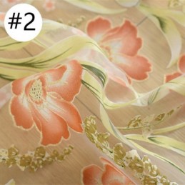 Europeisk Blommig Tyllgardin Måttbeställd I Pastoral Stil För Vardagsrum