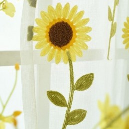 Europeisk Transparent Gardin, Måttbeställd, Rustik Blommig Tyllgardin För Vardagsrum/Sovrum