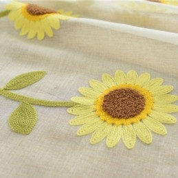 Europeisk Transparent Gardin, Måttbeställd, Rustik Blommig Tyllgardin För Vardagsrum/Sovrum