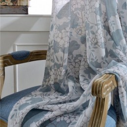 Tryckta Blomgardiner I Tyll För Vardagsrum Och Sovrum