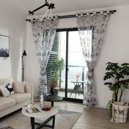 Europeisk Transparent Gardin, Måttbeställd, Rustik Blommig Tyllgardin För Vardagsrum/Sovrum