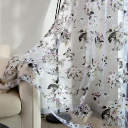 Europeisk Transparent Gardin, Måttbeställd, Rustik Blommig Tyllgardin För Vardagsrum/Sovrum