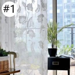 Vita, Transparenta Voilegardiner, Dekorativa Vinrankor, Broderi, Fönstergardiner För Sovrum