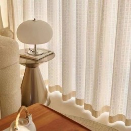 Rutiga Jacquard Tyllgardiner Fönsterskärm För Vardagsrum