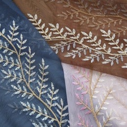 Dekorativa Fönsterskärmar Växtbroderade Tyllgardiner För Sovrum