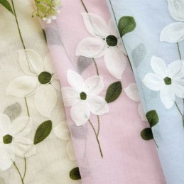 Blommig Fönsterskärm, Transparent Gardin, Måttbeställd Gardintyg För Vardagsrumsdekorationer