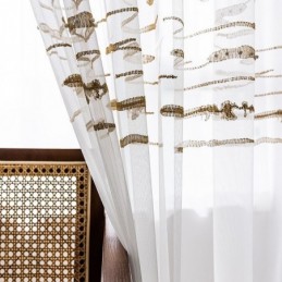 Modern Voile Tyllgardin Måttbeställd Vit Transparent Gardin För Vardagsrum/Sovrum