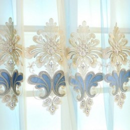 Europeiska Broderade Gardiner I Tyll För Vardagsrum, Sovrum, Villa