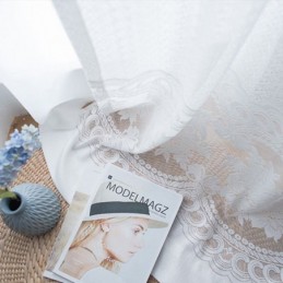 Modern Blommig Gardin Måttbeställd Gardin Tyll Fönster Transparent För Vardagsrum Sovrum