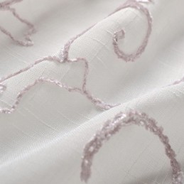 Vita, Transparenta Voilegardiner Med Vinrankabroderi För Sovrum