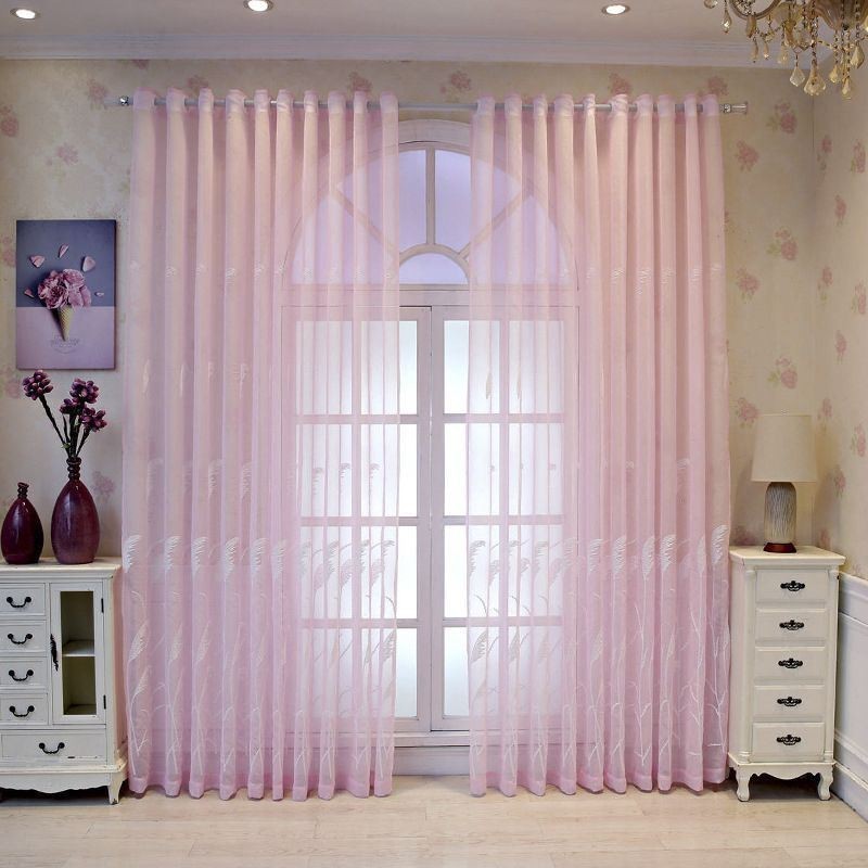 Dekorativa Fönsterskärmar Broderade Tyllgardiner För Vardagsrum