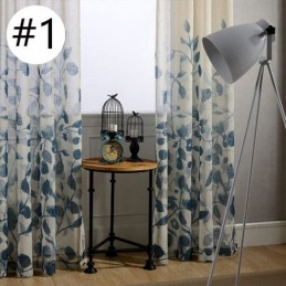 Lövtryckt Gardin Måttbeställd Gardin Tyll Transparent För Vardagsrum/Sovrum