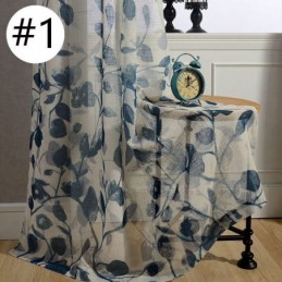 Lövtryckt Gardin Måttbeställd Gardin Tyll Transparent För Vardagsrum/Sovrum