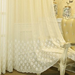 Lyxig Broderad Fönsterskärm För Vardagsrum/Matsal, Måttbeställd Gardin