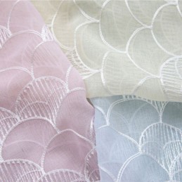 Dekorativt Fönsternät Fiskfjäll Broderat Transparent Gardin Måttbeställd Gardin För Vardagsrum