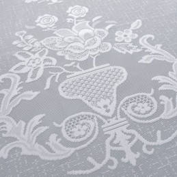 Broderad Blommig Tyllskärmgardin, Måttbeställd Gardin, Lyxiga, Transparenta Voilegardiner