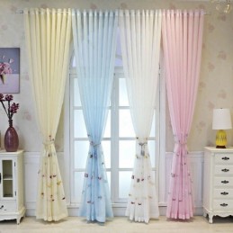 Dekorativ Fönsterskärm Fiskbroderad Skir Gardin Måttbeställd Gardin För Vardagsrum