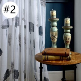 Elegant Lotus Voile-Gardin, Måttbeställd, Persienner, För Vardagsrum Och Sovrum