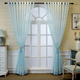 Dekorativ Fönsterskärm Med Växttryck, Broderad, Skir Gardin, Måttbeställd Gardin För Vardagsrum