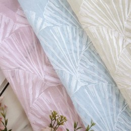 Lyxig Fönstergardin Med Broderad Skärm Och Fläkt, Högkvalitativ Tyll, Måttbeställd