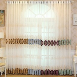 Måttbeställda Gardiner, Transparent Broderat Fönsternät För Vardagsrum/Sovrum