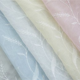 Dekorativa Fönsterskärmar Växtbroderade Tyllgardiner För Sovrum