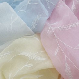 Dekorativa Fönsterskärmar Växtbroderade Tyllgardiner För Sovrum