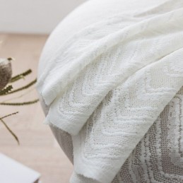 Modern Geometrisk Vågmönster Fönsterskärm Balkong Broderad Vit Gardin Måttbeställd Gardin