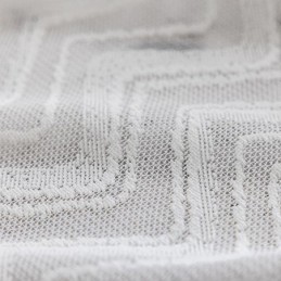 Modern Geometrisk Vågmönster Fönsterskärm Balkong Broderad Vit Gardin Måttbeställd Gardin