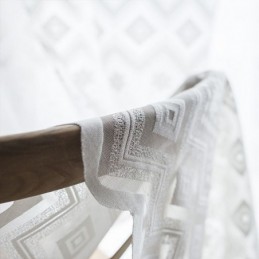 Vita Transparenta Gardiner Med Diamantmönster För Vardagsrum/Sovrum