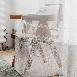 Modern Blommönstergardin...