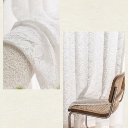 Vita Transparenta Voilegardiner Broderade Fönstergardiner För Sovrum